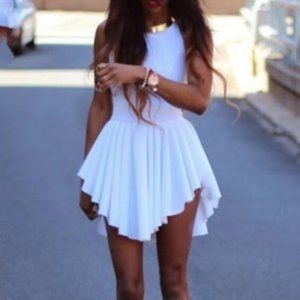 Women's White Knee Length Dress